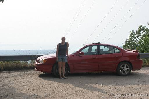 IMG_4742 Krissy and her car, Sleeping Bear Dunes, MI