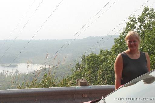 IMG_4749 Krissy and her car, Sleeping Bear Dunes, MI